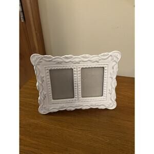 Double Photo White Picture Frame Holder Both Are 2x3